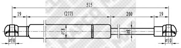 91951 MAPCO Газовий упор багажника
