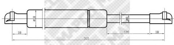 20040 MAPCO Газовий упор багажника для Alfa Romeo 145