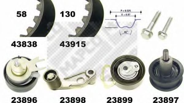 23838 MAPCO Комплект ремня ГРМ