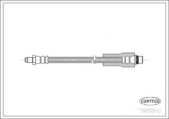 19020612 Corteco Гальмівний шланг для Renault Safrane