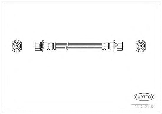 19032108 Corteco Гальмівний шланг для Toyota Corolla