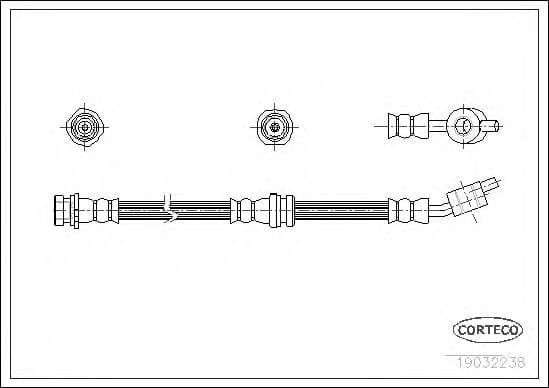 19032238 Corteco Гальмівний шланг для Nissan Almera