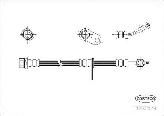 19032514 Corteco Тормозной шланг для Toyota Avensis