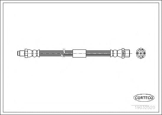 19032520 Corteco Гальмівний шланг для SAAB 9-5