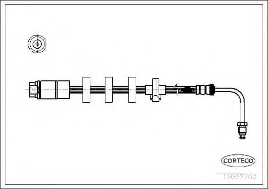 19032700 Corteco Гальмівний шланг для Peugeot 406