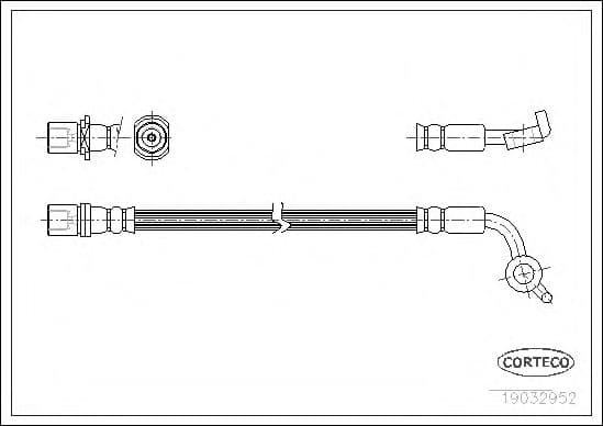 19032952 Corteco Гальмівний шланг для Toyota Hiace