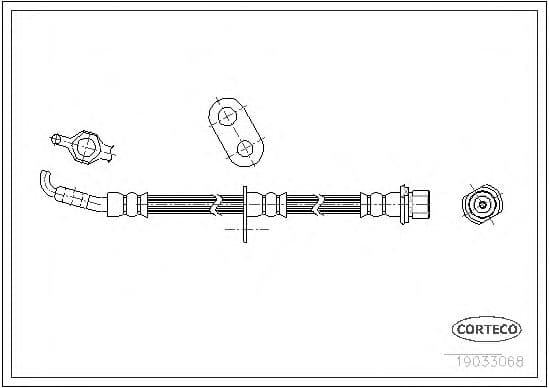 19033068 Corteco Тормозной шланг для Toyota Celica