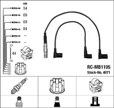 4071 NGK Комплект дротів запалювання