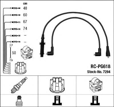 7294 NGK Комплект дротів запалювання для Citroen C15