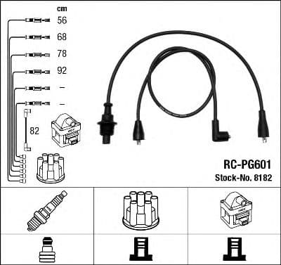8182 NGK Комплект дротів запалювання