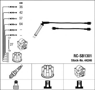 44246 NGK Комплект проводов зажигания
