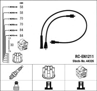 44326 NGK Комплект дротів запалювання для Nissan Laurel