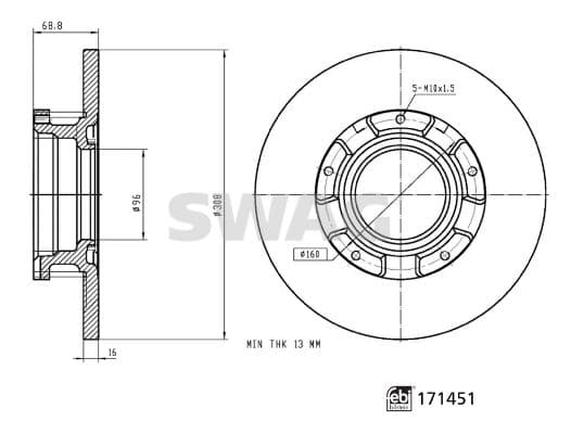 33100909 SWAG Гальмівний диск