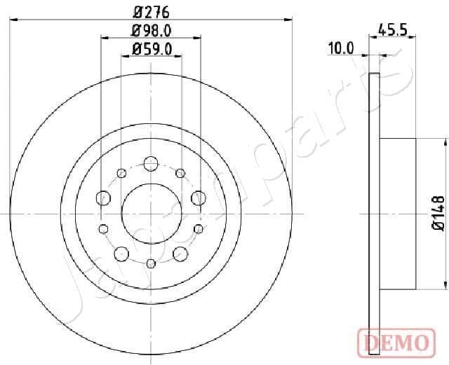 dp0203c Japanparts Тормозной диск