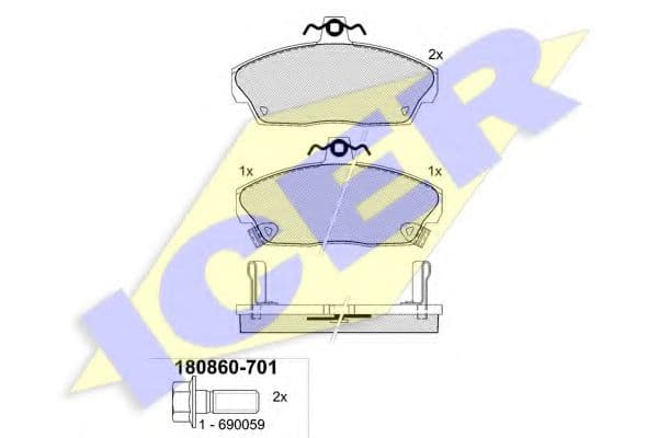 180860-701 Icer Гальмівні колодки