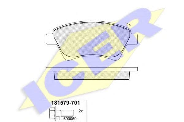 181579-701 Icer Гальмівні колодки для Renault Kangoo
