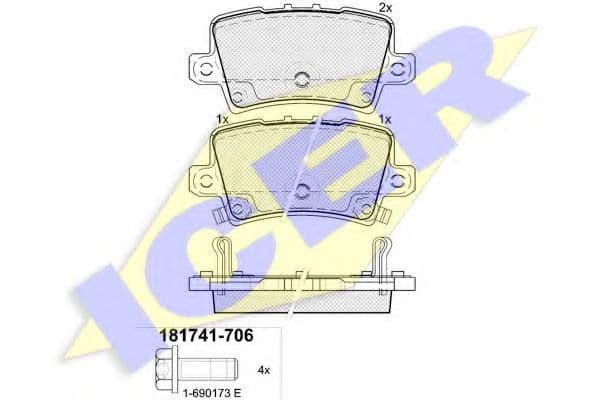 181741-706 Icer Гальмівні колодки для Honda Civic