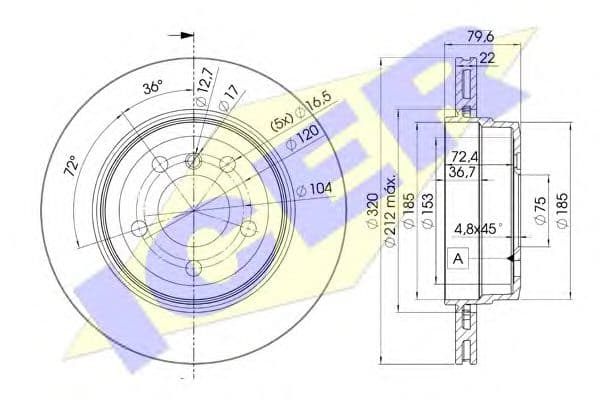 78BD2218-2 Icer Тормозной диск для BMW X3