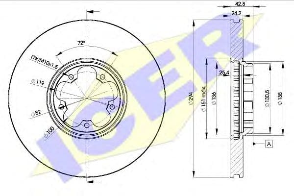 78BD5613-2 Icer Гальмівний диск для Ford Transit