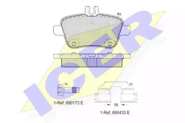 182039067 Icer Тормозные колодки