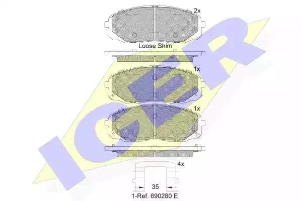 182253 Icer Гальмівні колодки для Kia Carnival