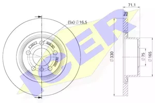 78bd22162 Icer Тормозной диск