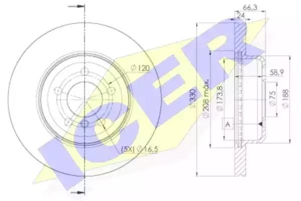 78bd35552 Icer Тормозной диск для BMW 5 Series
