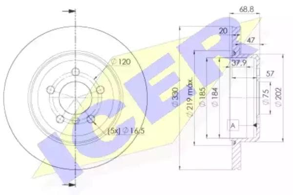 78bd35582 Icer Тормозной диск для BMW 5 Series