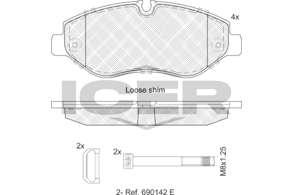 lm1786 Icer Гальмівні колодки