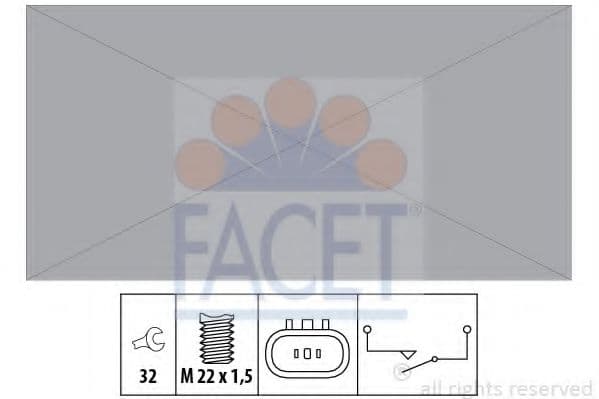 7.6308 Facet Вимикач ліхтарів заднього ходу