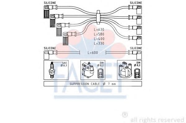 4.9002 Facet Комплект проводов зажигания