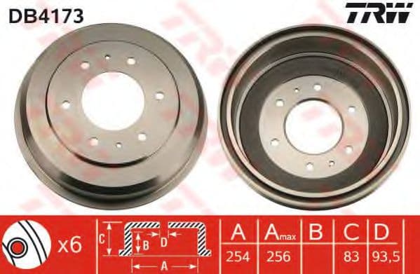DB4173 TRW Тормозной барабан