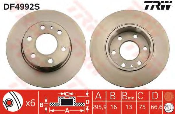 DF4992S TRW Гальмівний диск