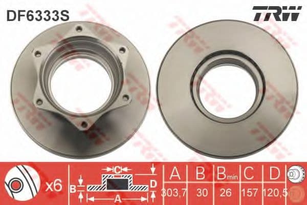 DF6333S TRW Тормозной диск для Mercedes Vario