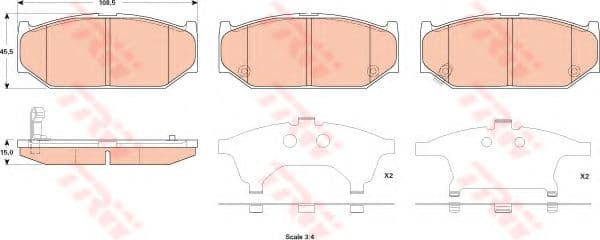 GDB3522 TRW Тормозные колодки для Suzuki Swift