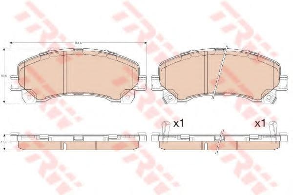 GDB3545 TRW Тормозные колодки для Isuzu D-Max