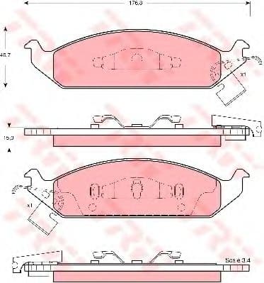 GDB4016 TRW Гальмівні колодки