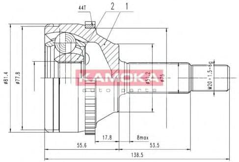 6986 Kamoka ШРУС для Renault Megane