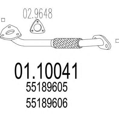 01.10041 MTS Приймальна труба для Fiat Stilo