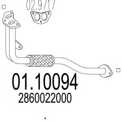 01.10094 MTS Приемная труба для Hyundai Accent