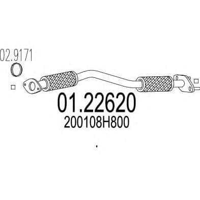 01.22620 MTS Приемная труба для Nissan X-Trail
