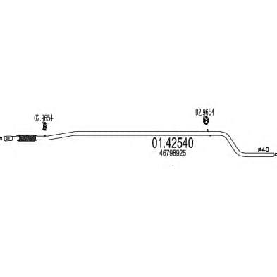01.42540 MTS Приймальна труба для Fiat Palio