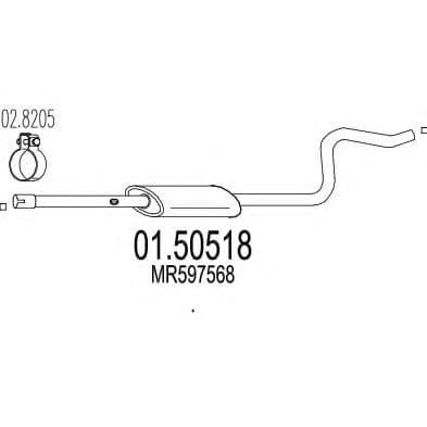 01.50518 MTS Середній глушник вихлопних газів для Mitsubishi Colt