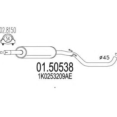 01.50538 MTS Глушник вихлопних газів кінцевий