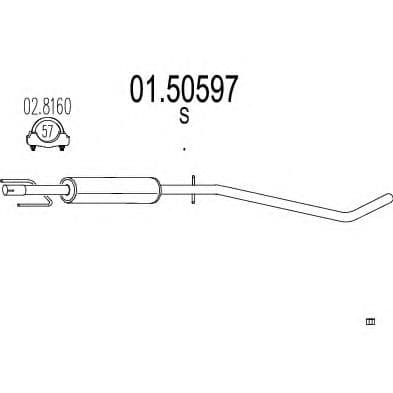 01.50597 MTS Середній глушник вихлопних газів