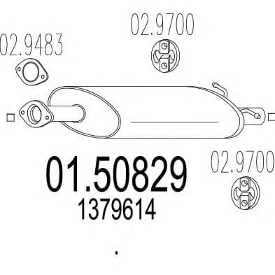 01.50829 MTS Середній глушник вихлопних газів для Ford Transit