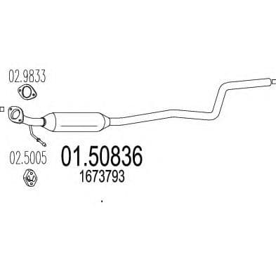 01.50836 MTS Средний глушитель выхлопных газов для Ford Fiesta