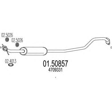 01.50857 MTS Средний глушитель выхлопных газов