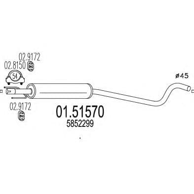 01.51570 MTS Середній глушник вихлопних газів для Opel Astra