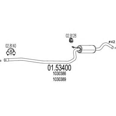 01.53400 MTS Средний глушитель выхлопных газов для Ford Fiesta